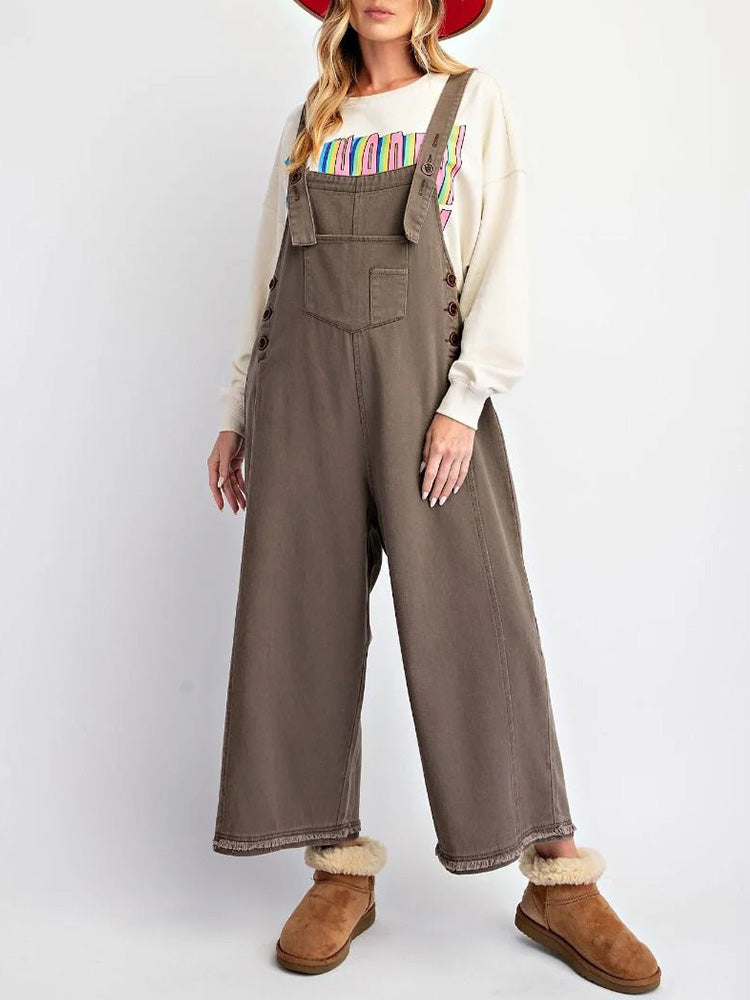 Women's Loose Fit Twill Overalls