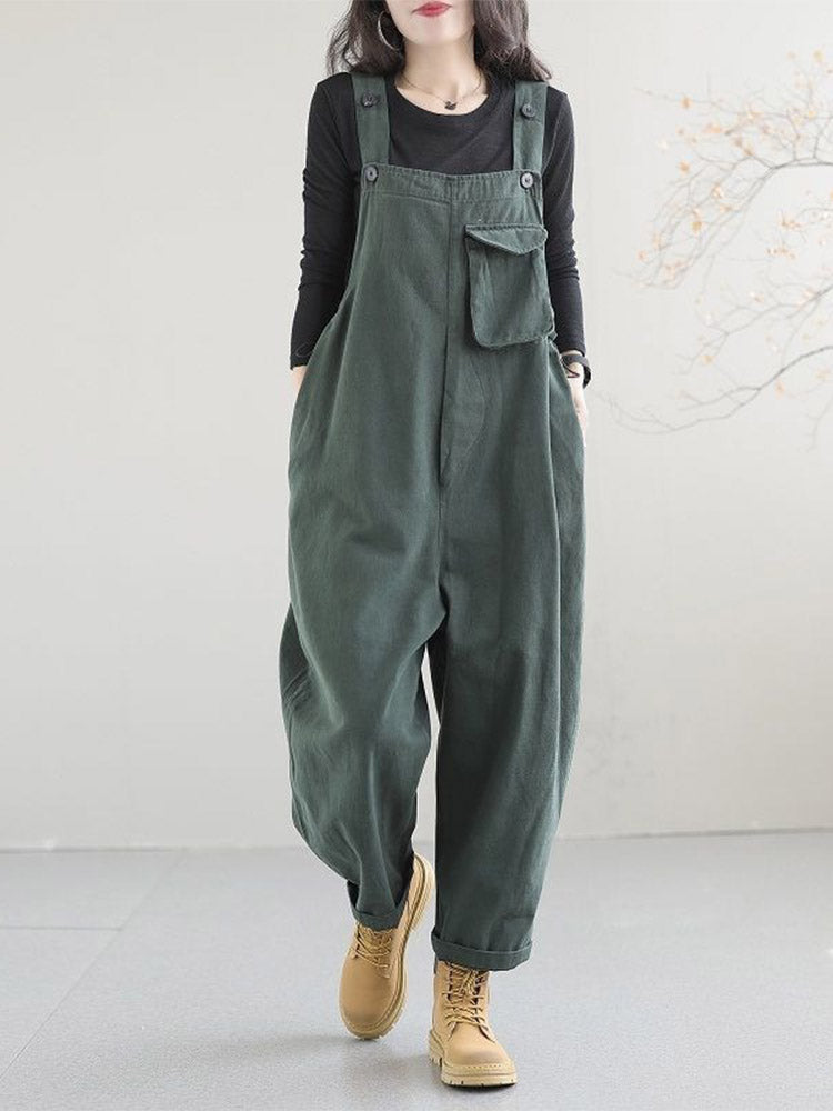 Women's Relaxed Fit Cotton Overalls