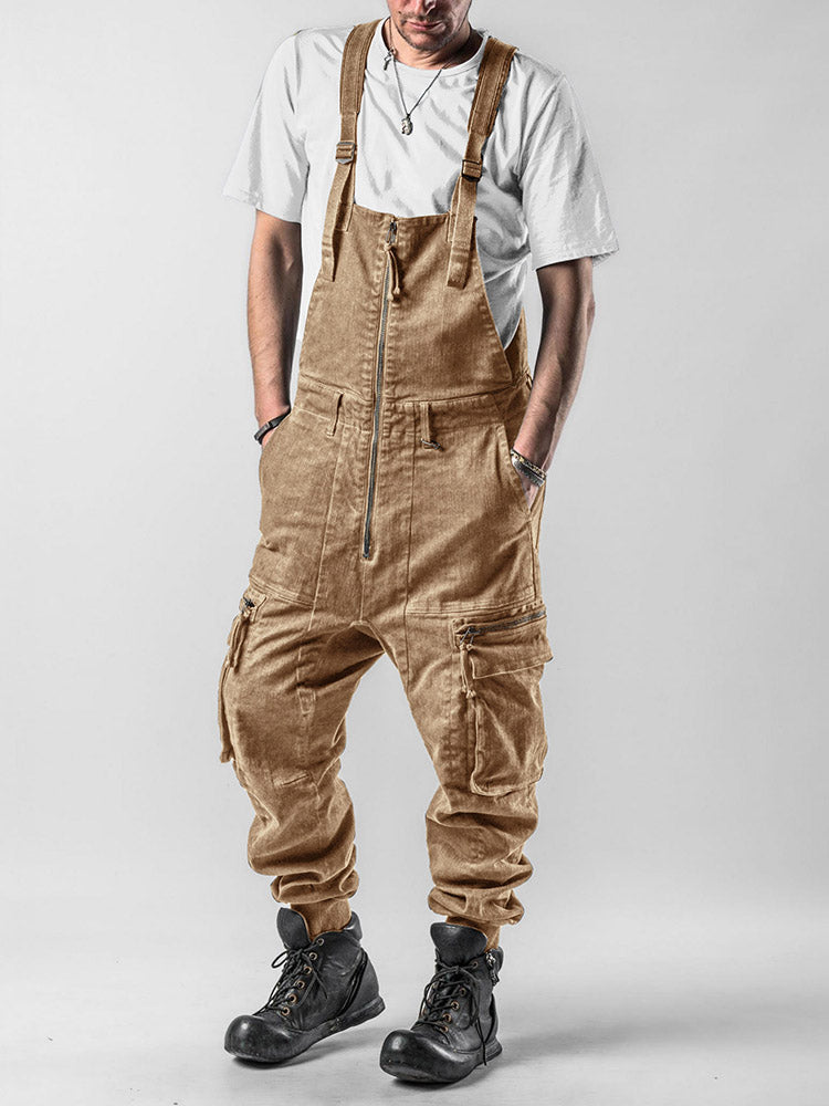 Men's Relaxed Fit Cotton Cargo Overalls