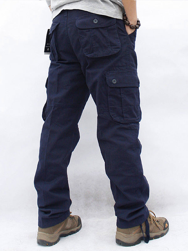 Men's Casual 6 Pockets Straight Cargo Pants