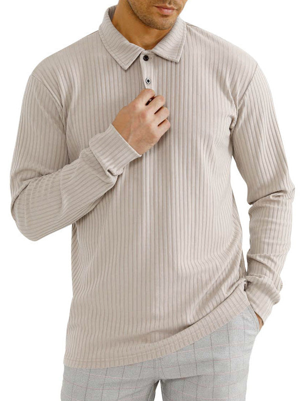 Men's Classic Casual Long Sleeve Polo Shirt