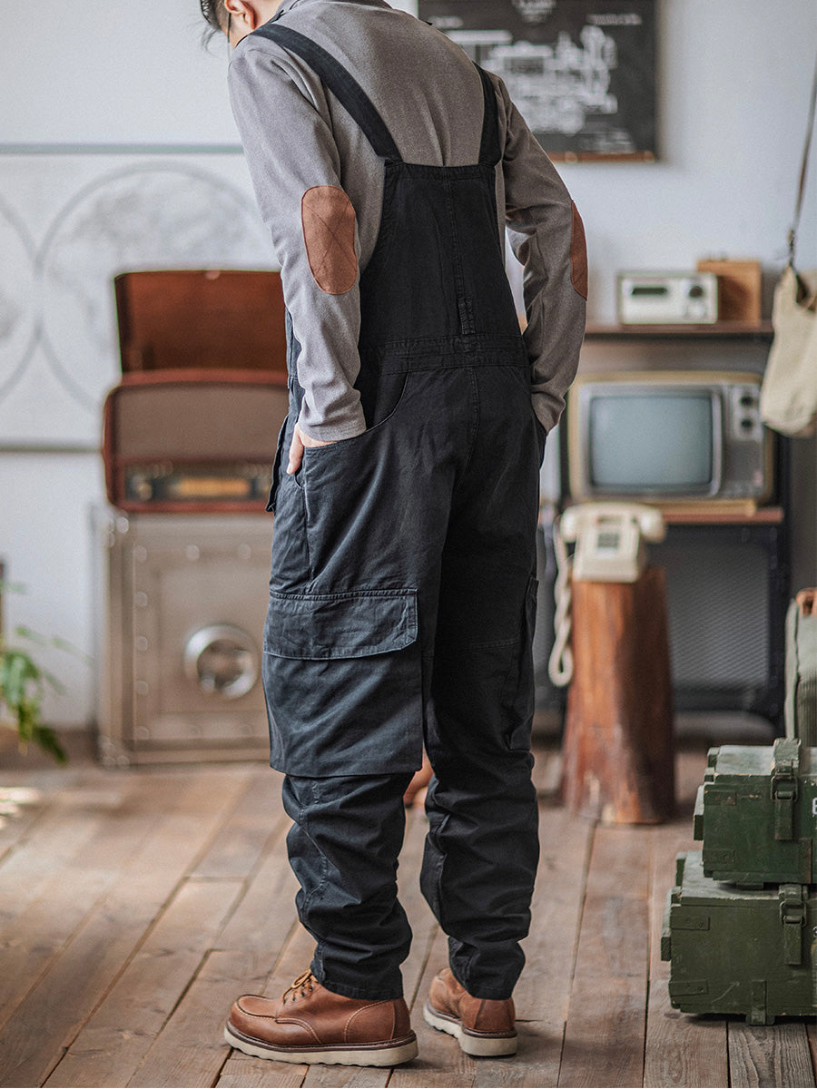 Sloppy Overalls Big Pockets Workwear with Zipper Fly – Vikokos