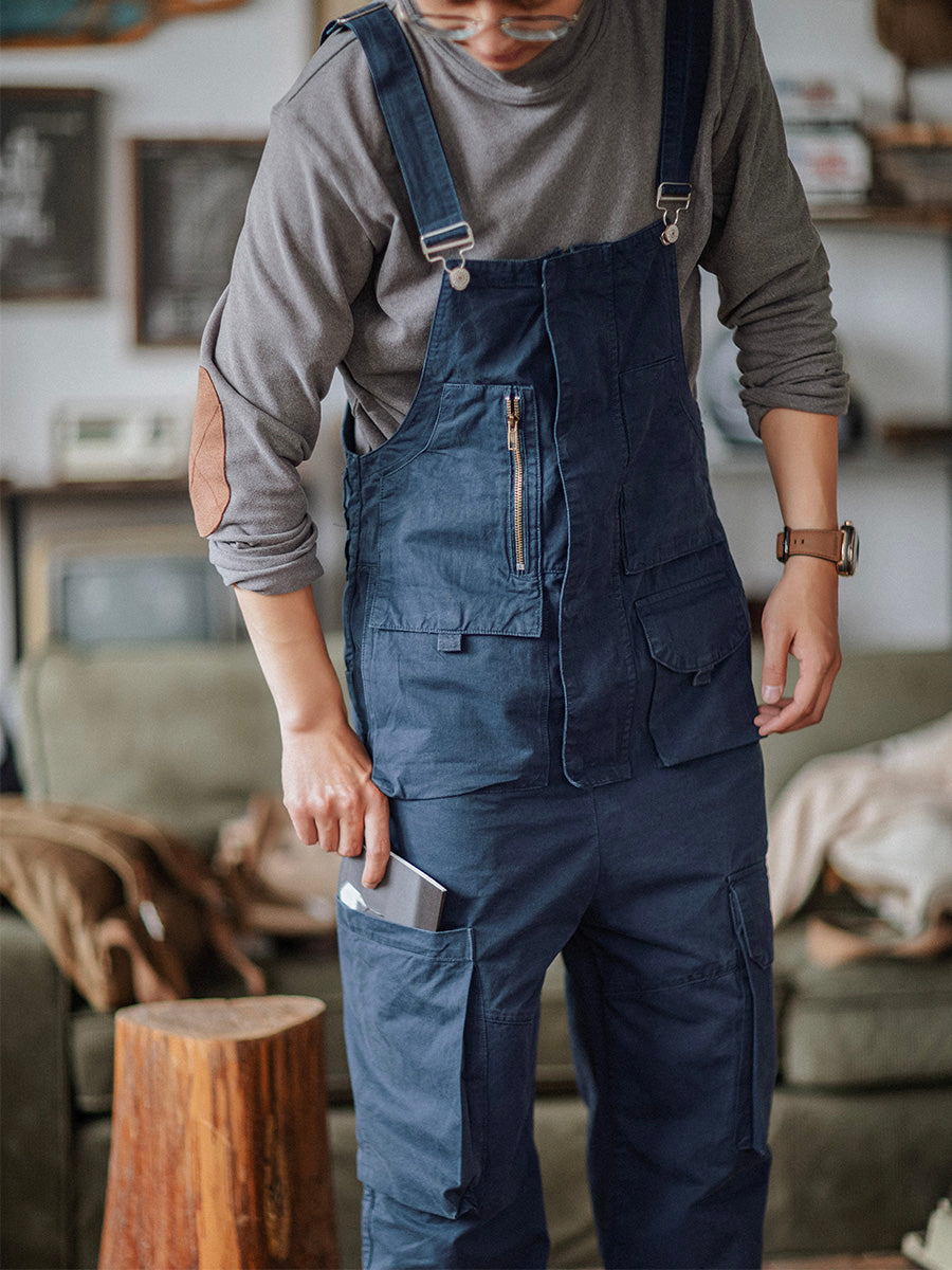 Sloppy Overalls Big Pockets Workwear with Zipper Fly – Vikokos